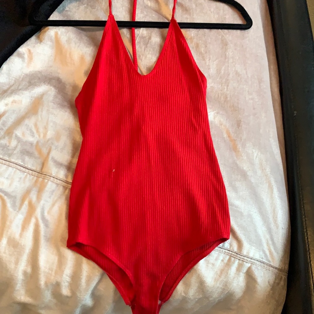 Red reformation bodysuit